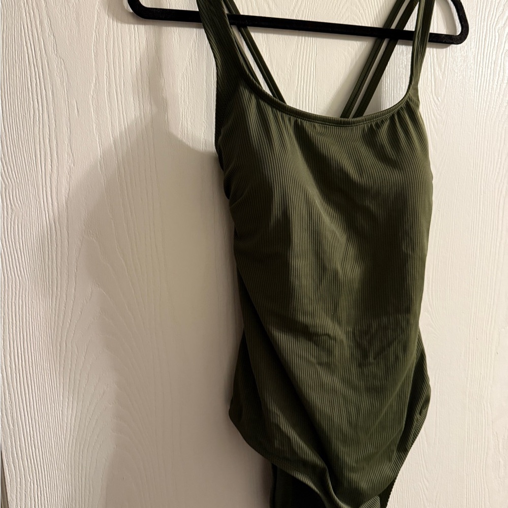 Hurley Olive Ribbed Tank Top